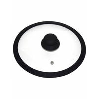 DECKEL Schwarz 28/28/5 cm KH1277 - Schwarz, Glas (28cm) - Kinghoff 