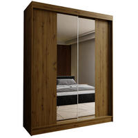 SCHWEBETÜRENSCHRANK LUCENZA 150/216/61 cm 2-türig mit Spiegel Eiche Artisan - Eiche Artisan, Holzwerkstoff (150/216/61cm) - MASSENO