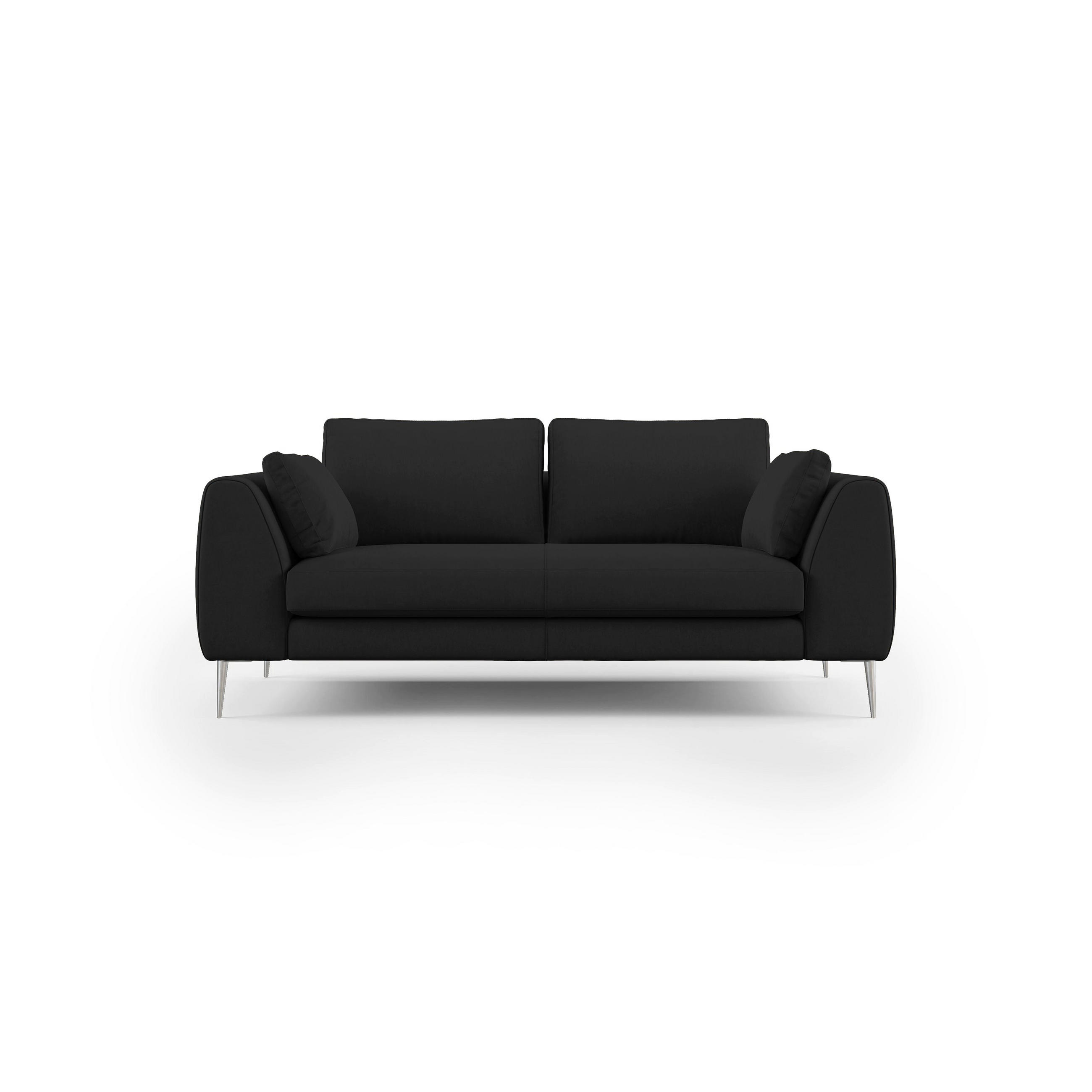 LINEARSOFA Plano - Schwarz, Textil (196/86/102cm) - Divani.store