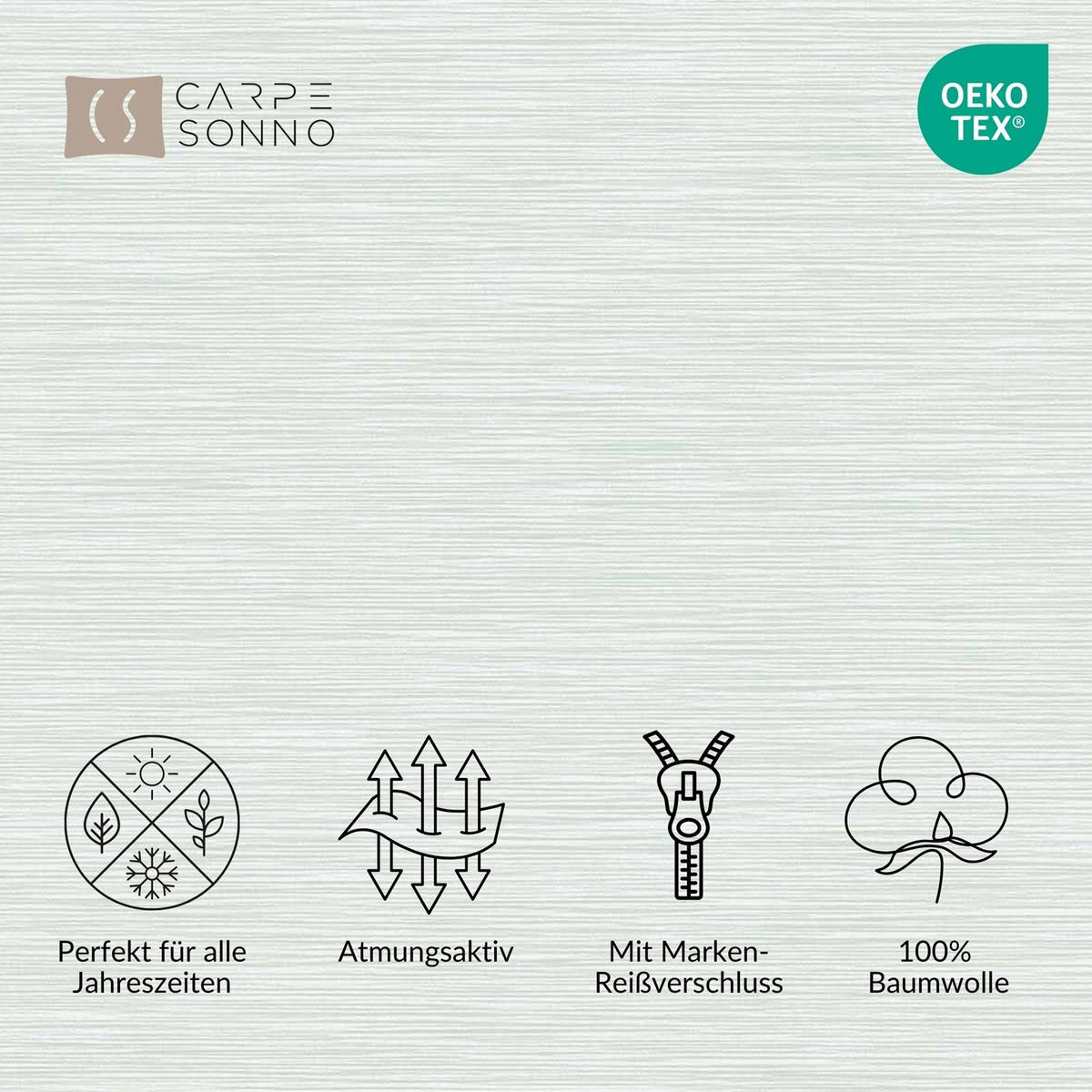 BETTWÄSCHE 155x200 Renforce Bettbezug Baumwolle Melange Grün - Grün, Textil (155/200cm) - Carpe Sonno