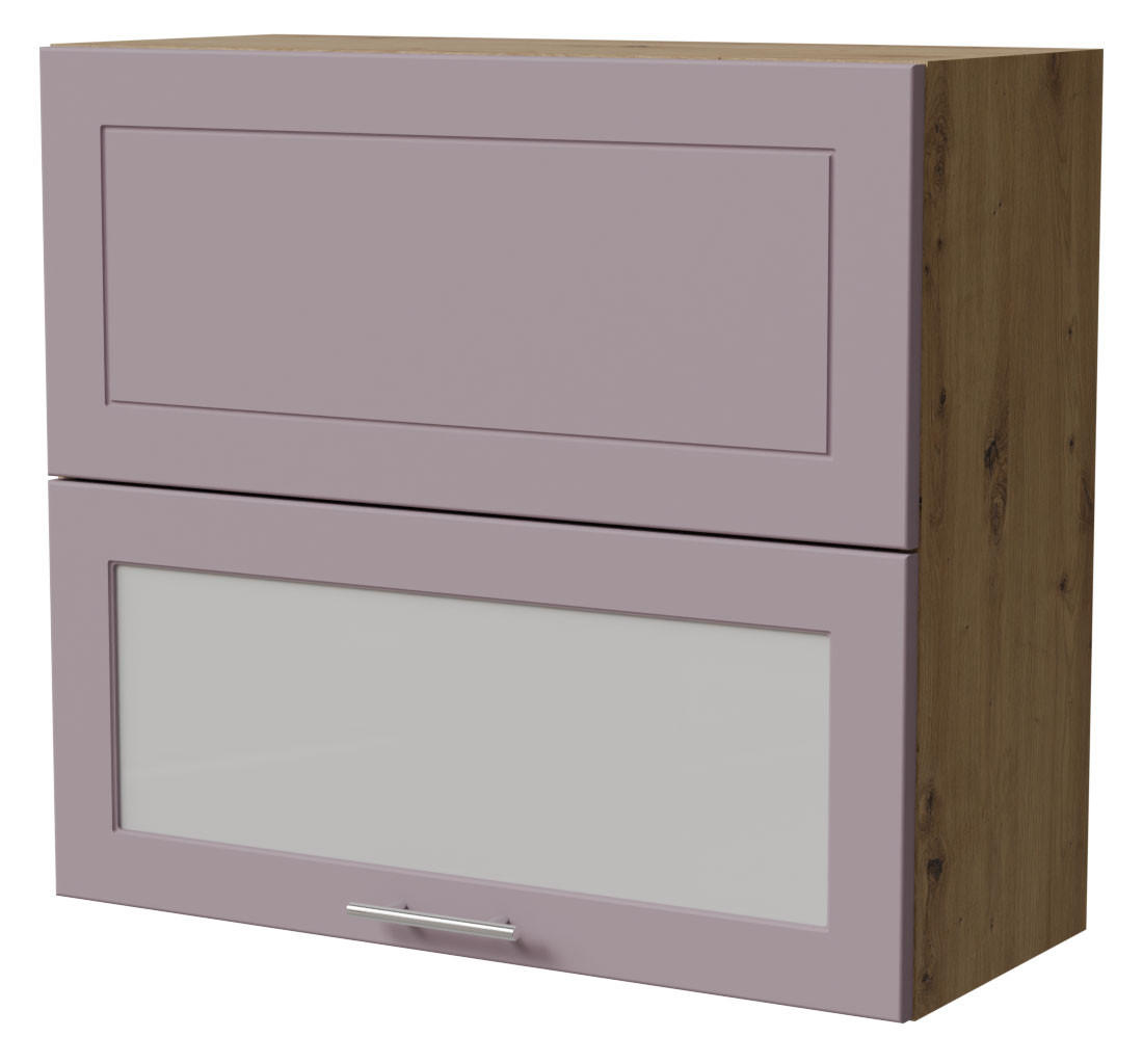 KLAPPHÄNGESCHRANK Bari W8BS/80-AV Eiche Artisan / RAL 4009 pastellviolett 80 / 32,5 / 72cm - Violett/Eiche Artisan, Holz/Holzwerkstoff (80/72/32.5cm) - Feldmann-Wohnen
