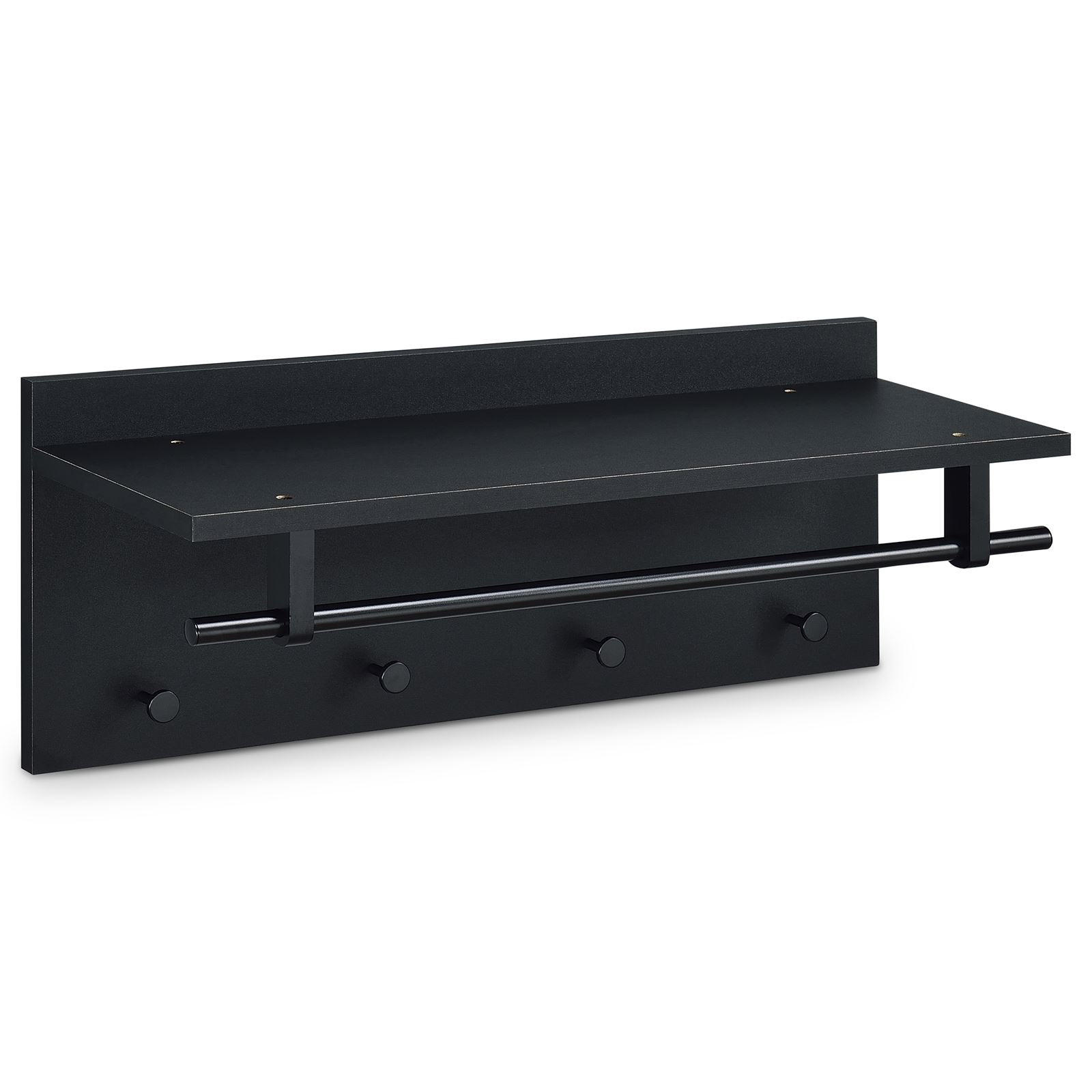 WANDGARDEROBE ULF - Schwarz, Holzwerkstoff (75/30/26cm) - IDIMEX