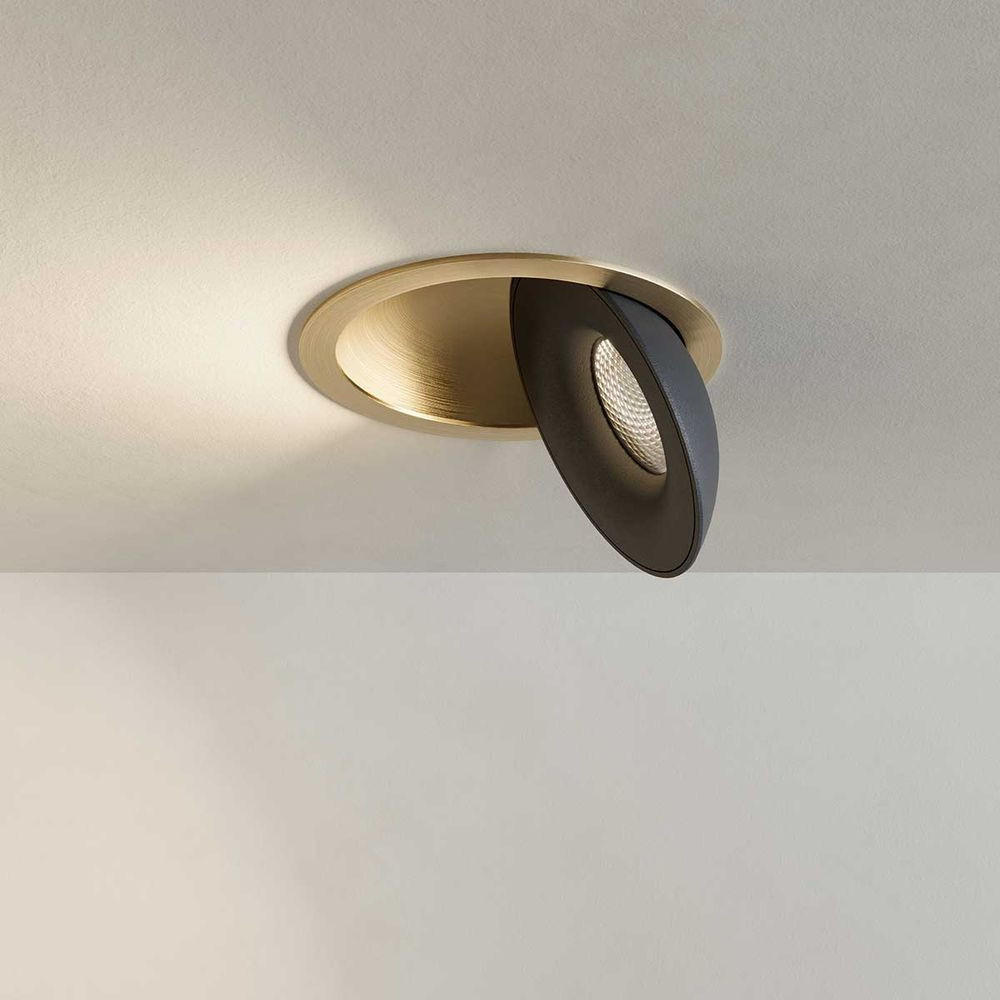 s.luce Led-Einbauleuchte Gold, Schwarz 13.8x4x13.8 cm
