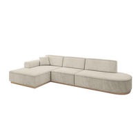 ECKSOFA Ottomane Links IREA-L2 - 328x171x83 cm Dunkelgrau - Ecru, Holzwerkstoff/Textil (328/171cm) - ALTDECOR