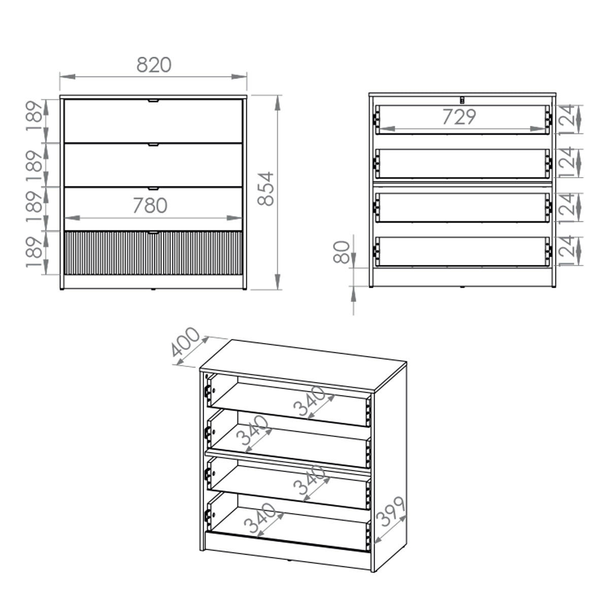 ŠIROKÁ KOMODA Ronan Biela - biela, kompozitné drevo (138/86/40cm) - Petits-meubles