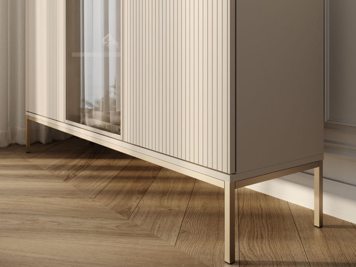 KOMMODE Kaschmir 154/83/39 cm Deo - Kaschmir/Champagner, Naturmaterialien/Glas (154/83/39cm) - Graingold