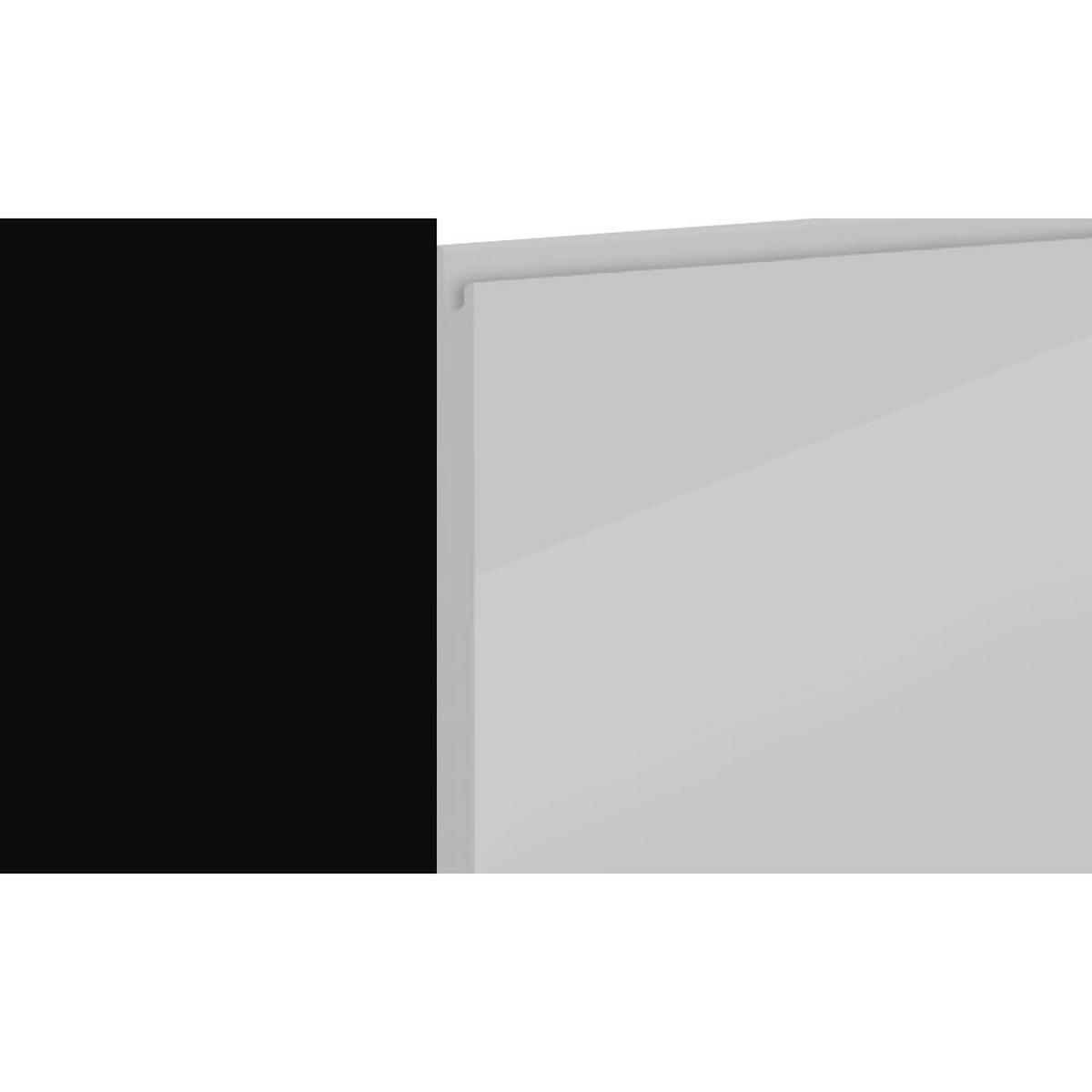 MIKROWELLENUMBAUSCHRANK Avellino W2MK/60 grau Acryl Hochglanz / Schwarz 60 / 32,5 / 72cm - Schwarz/Grau, Holz/Holzwerkstoff (60/72/32.5cm) - Feldmann-Wohnen