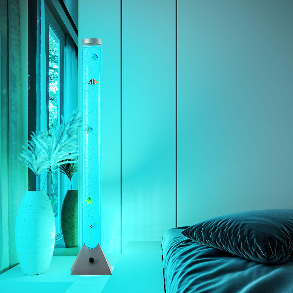 LED STEHLEUCHTE Wassersäule klar - Klar, Kunststoff (19/19/90cm) - Globo Lighting