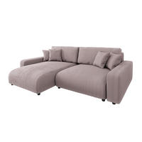 ECKSOFA Emma Puderrosa Cord - Ottomane links - Pink, Textil (234/170cm) - S-Style Möbel