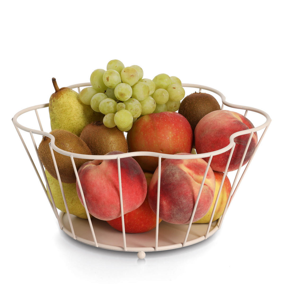 OBSTKORB aus Metall Beige 30/30/14 cm - Beige, Metall (14cm) - ZELLER