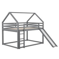 ETAGENBETT Modell Hausbett Grau Weiß - Grau, Holz (140/200cm) - ComfortXL