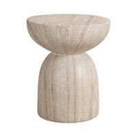 BEISTELLTISCH in Travertinoptik,aus MgO - Beige, Naturmaterialien (45/45/52.5cm) - KOMHTOM