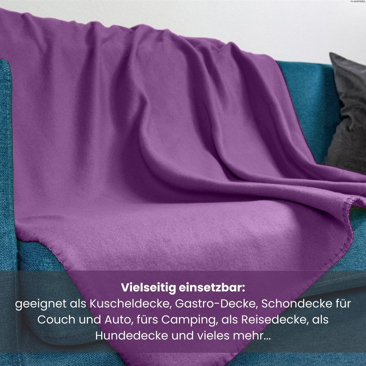FLEECEDECKE lila 130/160 cm Kettelrand Anti-Pilling - Lila, Textil (130/160cm) - wometo