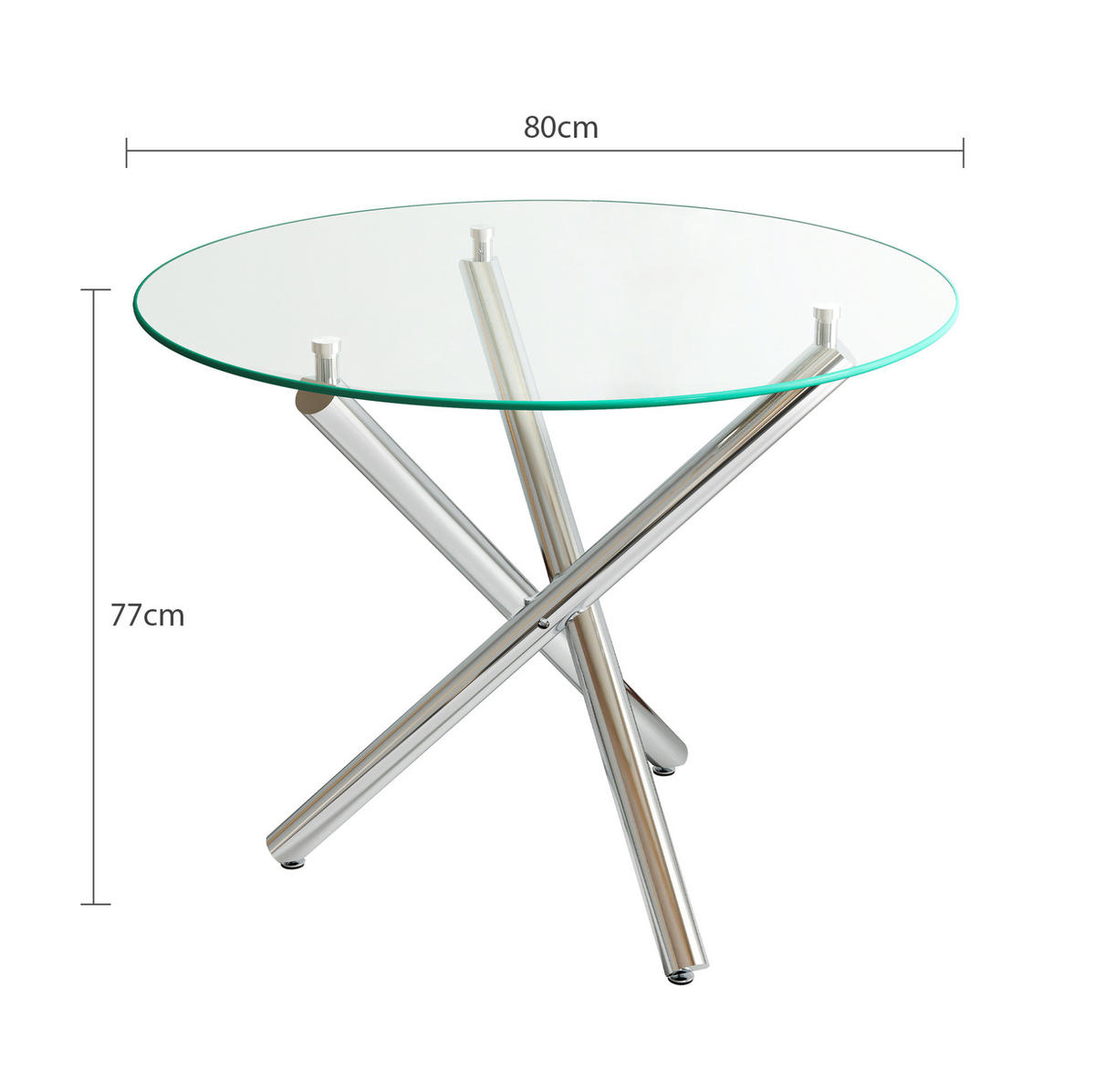 COUCHTISCH aus Glas und Metall in Silber mit verstellbaren Gleitern - Silberfarben, Glas (80/80/77cm) - Modfu