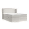 BOXBETT Viva 140/200 cm Hellbeige im Riva Stoff - Beige/Schwarz, Holz/Holzwerkstoff (140/200cm) - AltaBeds