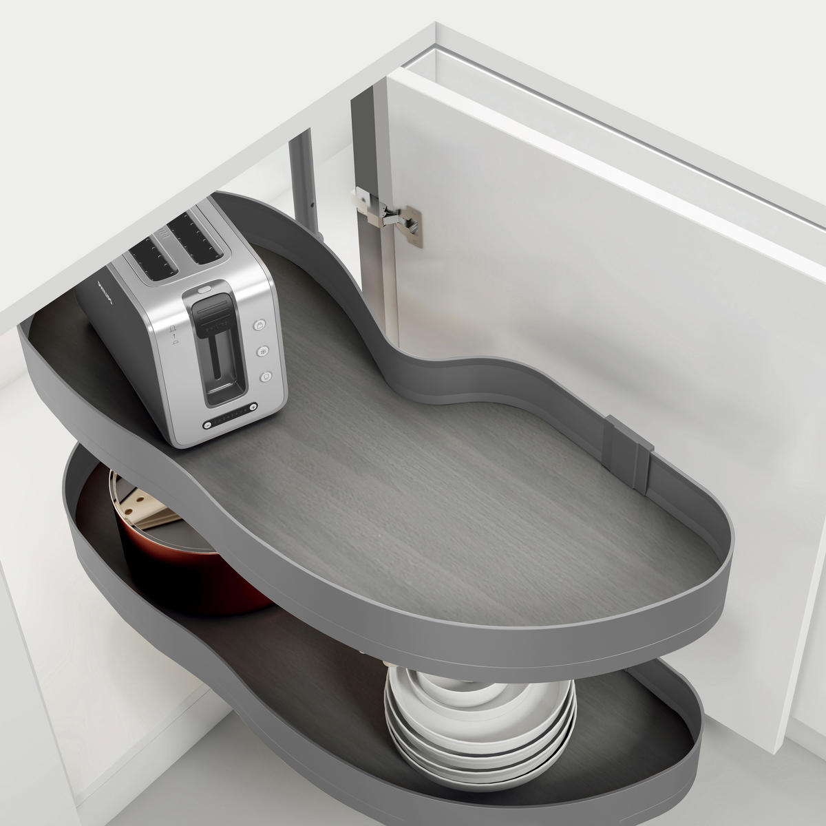 ECKSYSTEM Lake Harmony Für Küchenmodul Links, Höhenverstellbar, Stahl Und Holz, Anthrazitgrau - Grau, Metall (86.2/77/50cm) - EMUCA