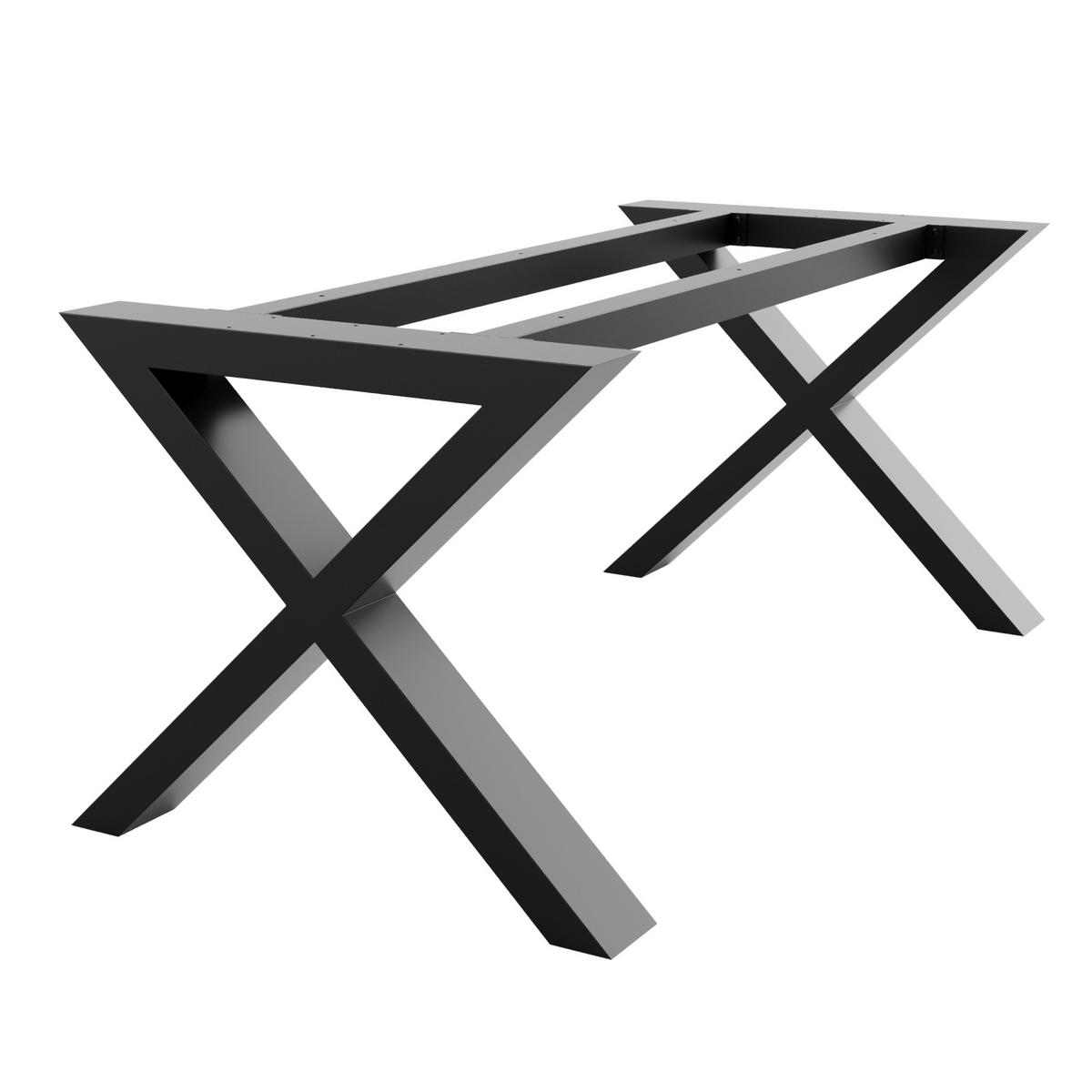 TISCHBEINE Belaga Extreme Schwarz Metall 160/80/72 cm - Schwarz, Metall (80/72/160cm) - Metalo Pro