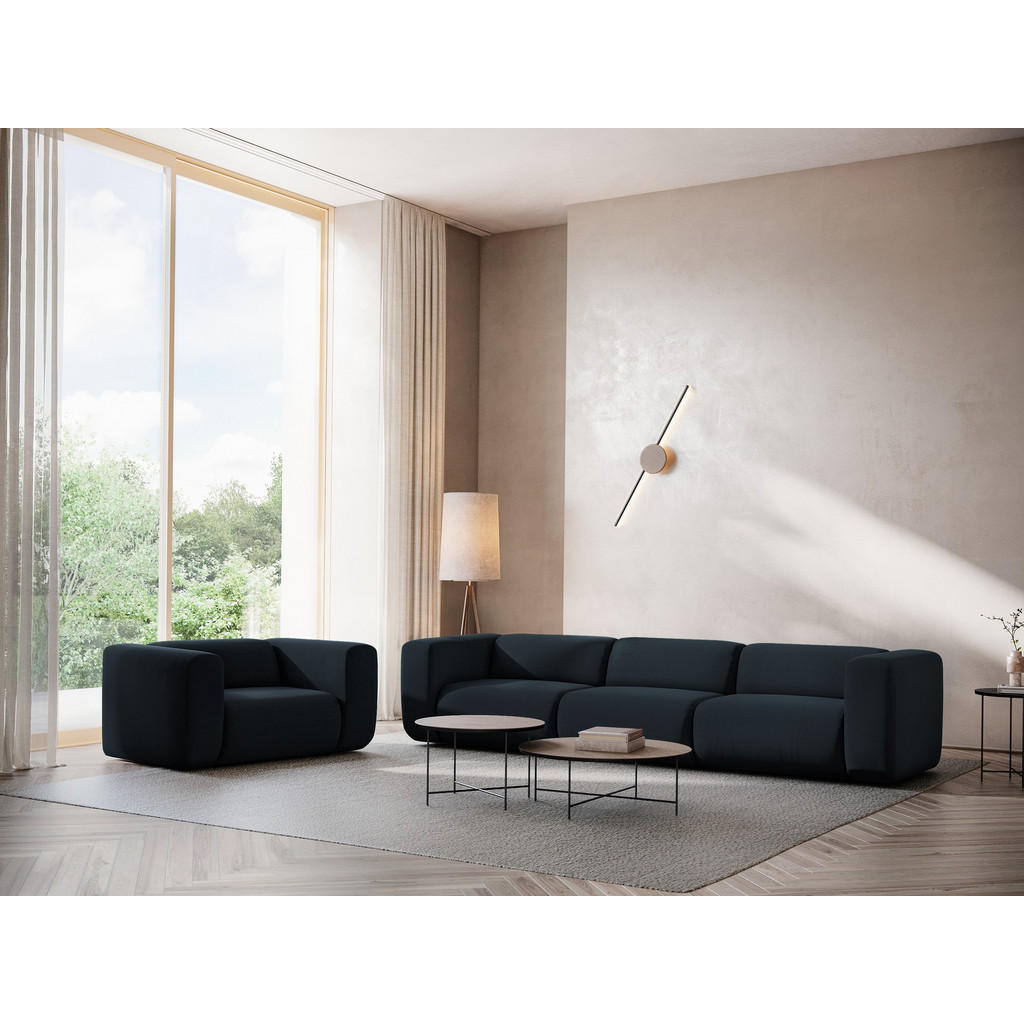Thumbnail - Makamii Sofaelement, Dunkelblau, Textil, 1-Sitzer, Füllung: Schaumstoff, 147x70x89 cm, Made in EU, Wohnzimmer, Sofas & C...