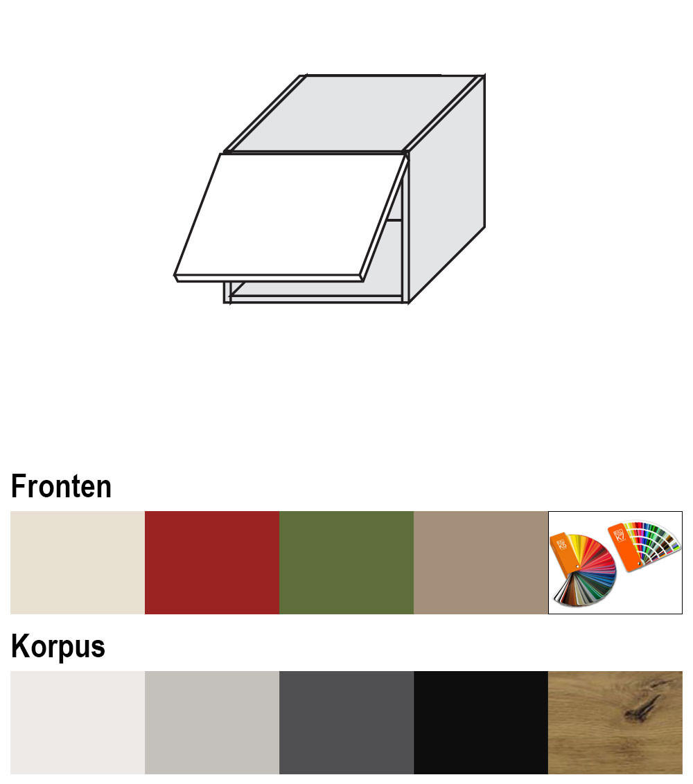 KLAPPHÄNGESCHRANK Brerra W4B/45 RAL 3002 karminrot Hochglanz / Weiß 45 / 32,5 / 36cm - Rot/Weiß, Holz/Holzwerkstoff (45/32.5/36cm) - Feldmann-Wohnen