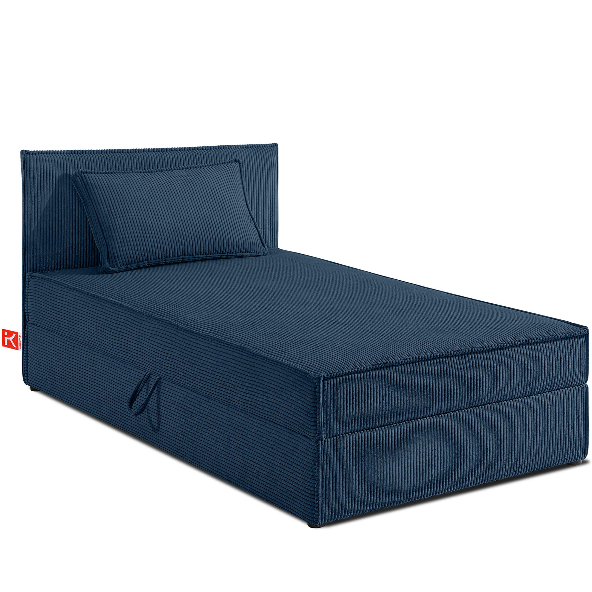 BOXSPRINGBETT ROTI Einzelbett, marineblau - Schwarz/Dunkelblau, Holz/Holzwerkstoff (100/200cm) - KONSIMO®