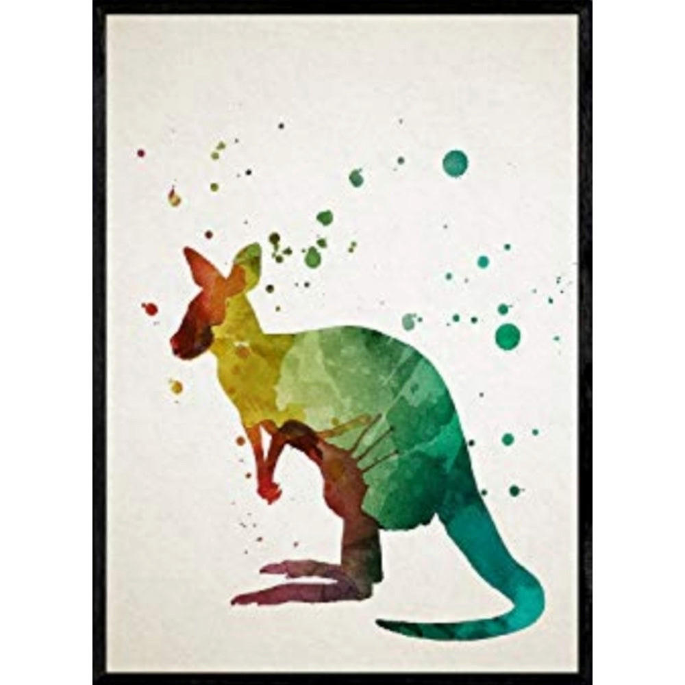 POSTER Känguru Aquarell A4 Rahmenlos - Klar, Papier (29.7/5/21cm) - Nacnic