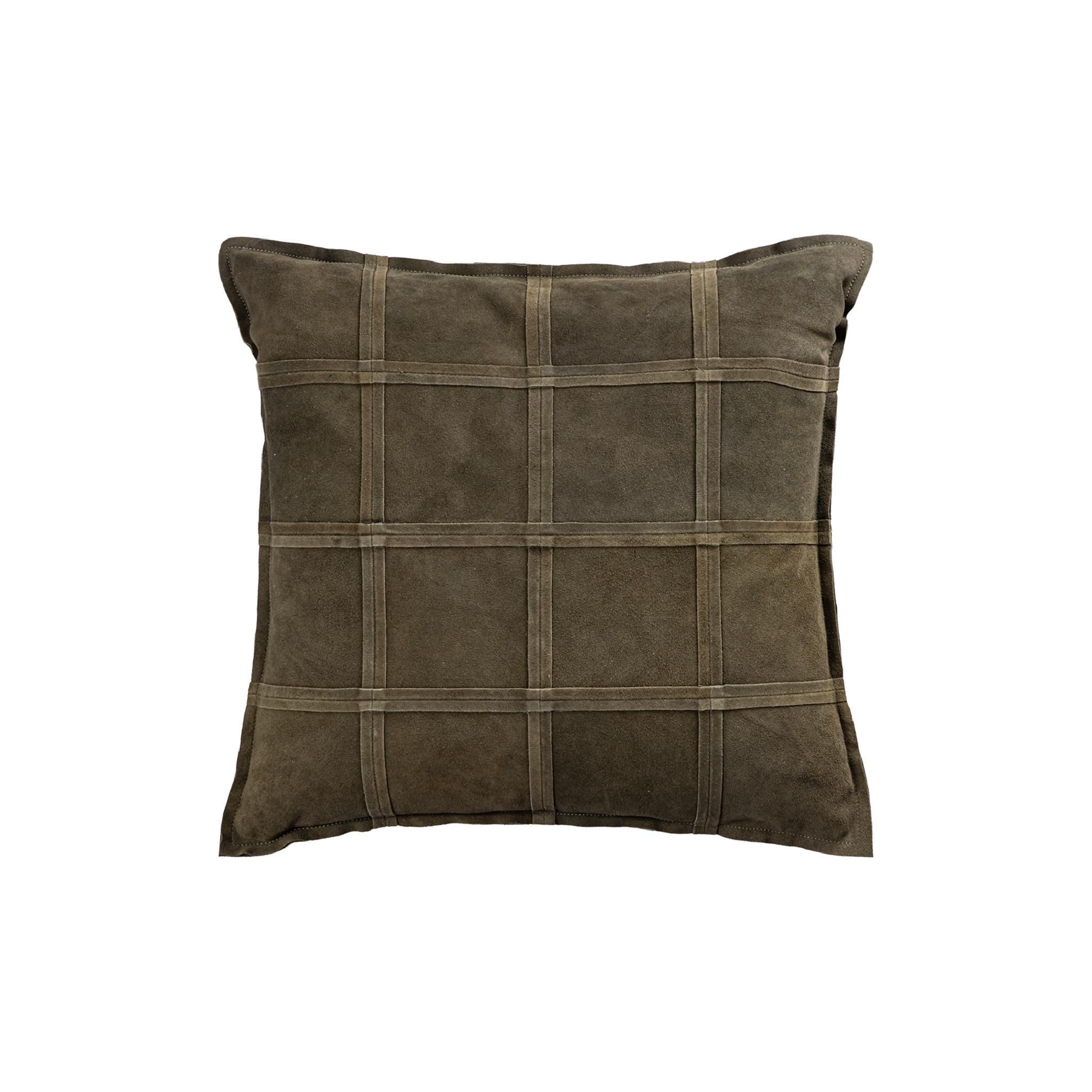 ZIERKISSEN Cobie Grün 60/8/60cm - Grün, Leder (8/60cm) - PTMD Collection