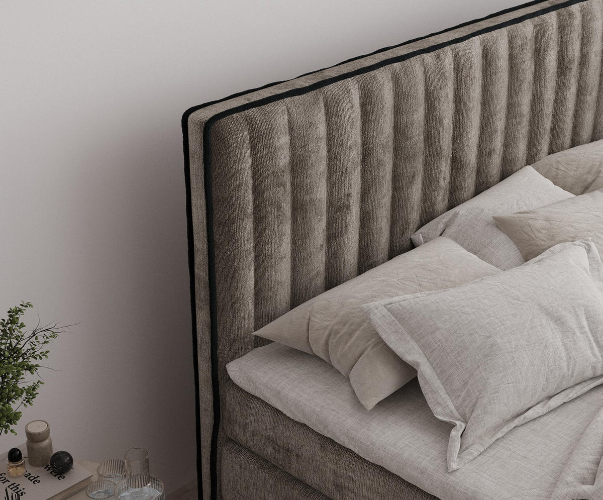 BOXSPRINGBETT Nocturne Braun 180/200 cm - Schwarz/Braun, Holz/Holzwerkstoff (180/200cm) - Maison de Reve