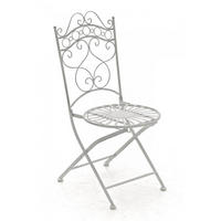 GARTENKLAPPSTUHL Metall Antik Weiß - Weiß, Metall (40/92/50cm) - CLP