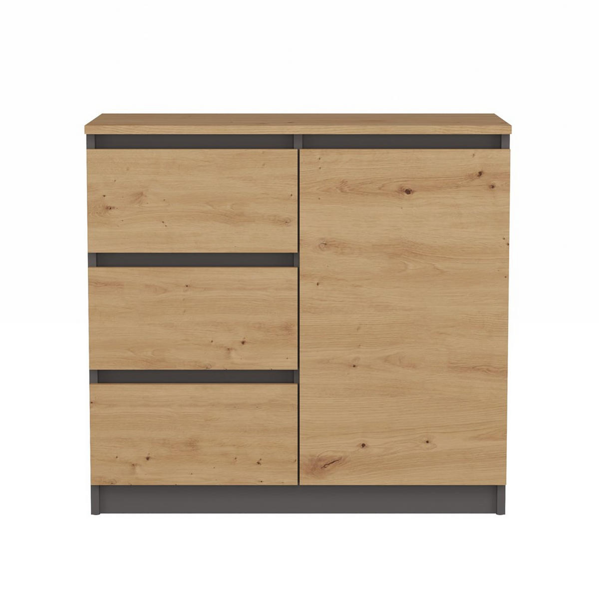 KOMMODE Anthrazit, Artisan 80/75/40 - Anthrazit, Holzwerkstoff (80/75/40cm) - RAUMHIRSCH FURNITURE