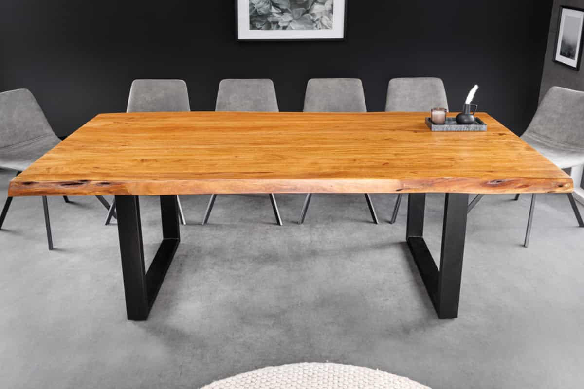 ESSTISCH MAMMUT Akazie 200cm - Schwarz/Braun, Holz/Metall (100/200/76cm) - riess-ambiente