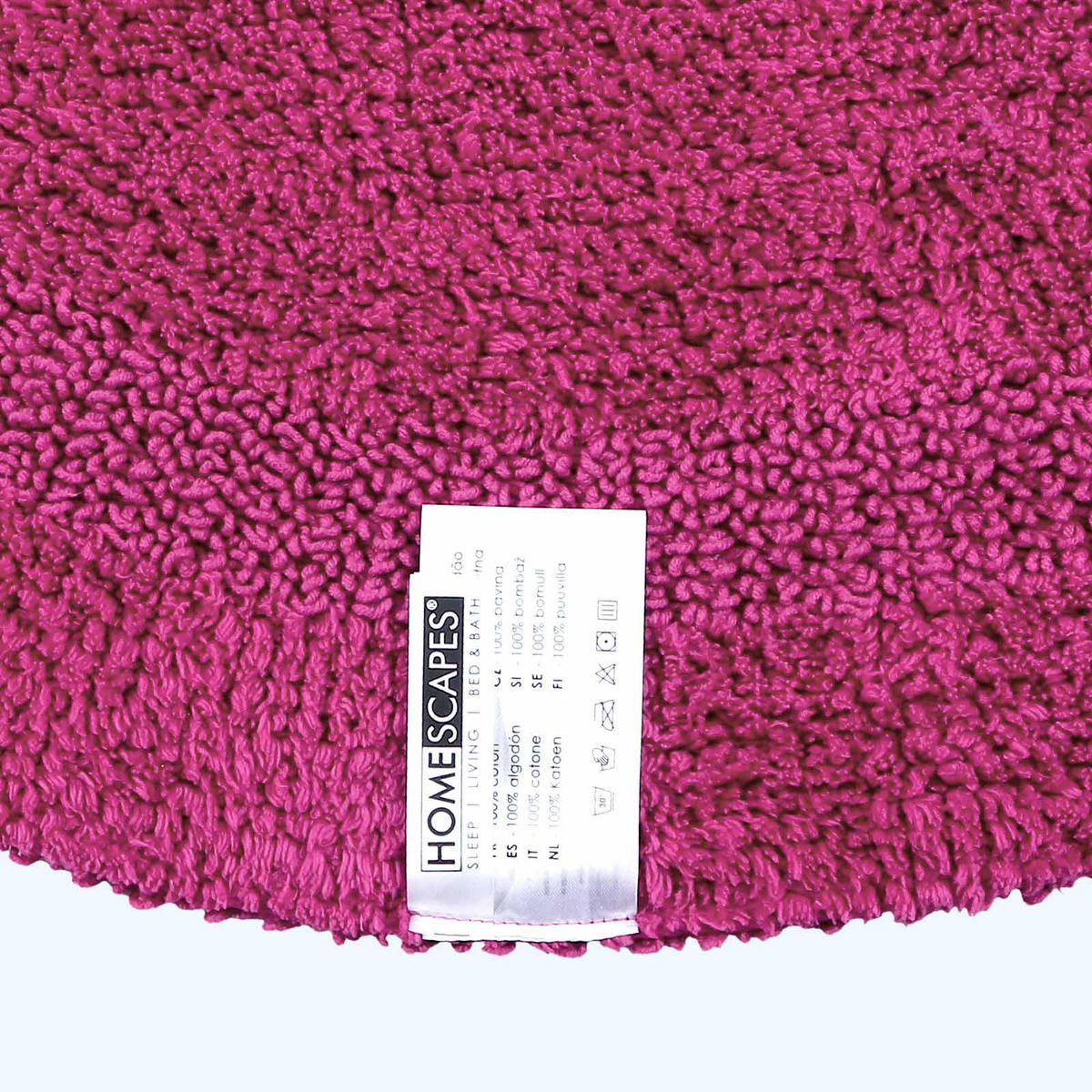 BADEMATTE 80 cm rund, 100% Baumwolle, wendbar - Magenta, Textil (80/80cm) - Homescapes
