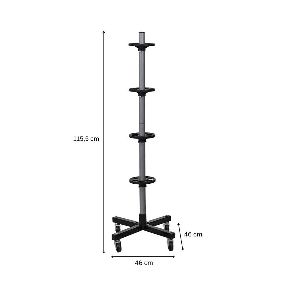 FELGENBAUM fahrbar Carrero 115,5x46x46 cm für 4 Autoreifen bis 225 mm Schwarz - Schwarz, Metall (46/115.5/46cm) - PROREGAL