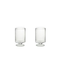KERZENHALTER FLAMMENKELCH - Glas - Transparant - S - 2er set - Transparent, Glas (16/25cm) - J-Line