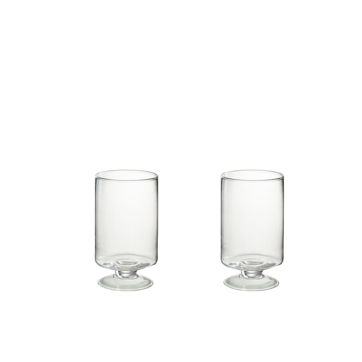 KERZENHALTER FLAMMENKELCH - Glas - Transparant - S - 2er set - Transparent, Glas (16/25cm) - J-Line
