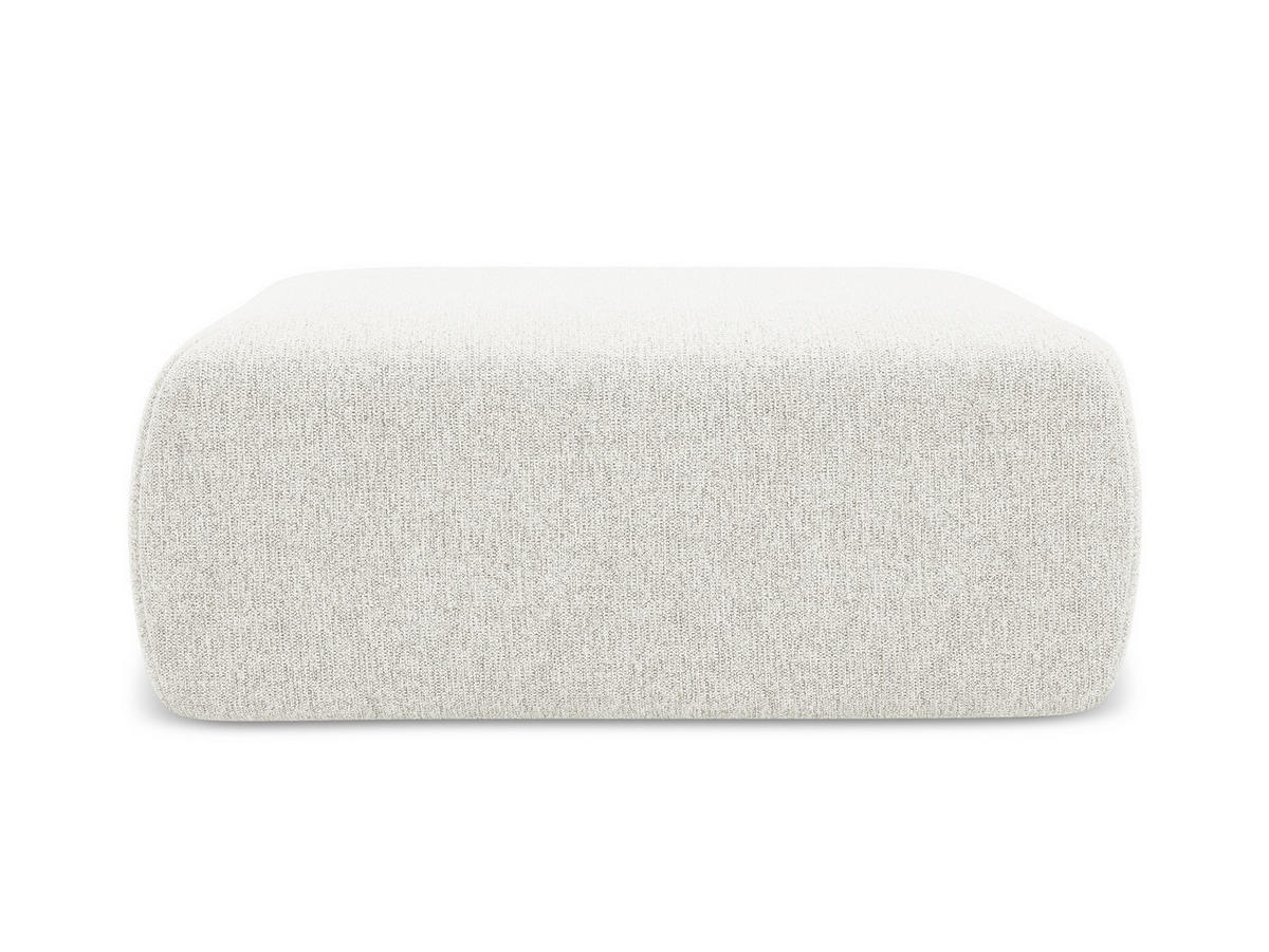 POUF Chenille Stoff Weiß - Schwarz/Weiß, Kunststoff/Textil (102/40/62cm) - Makamii
