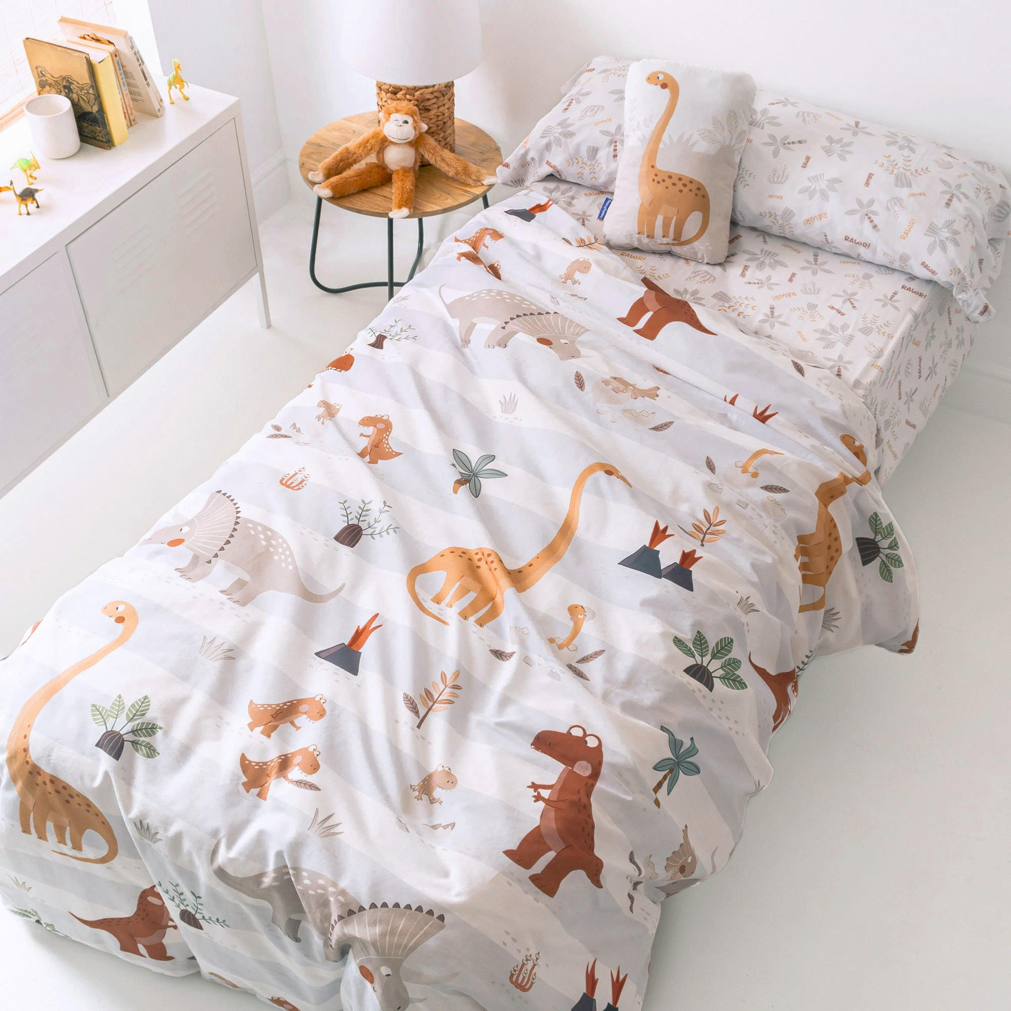 BETTBEZUG set 2 teiliges Dino family 155x220 cm (Komfortgrösse) - Multicolor, Textil (155/220cm) - Happy Friday