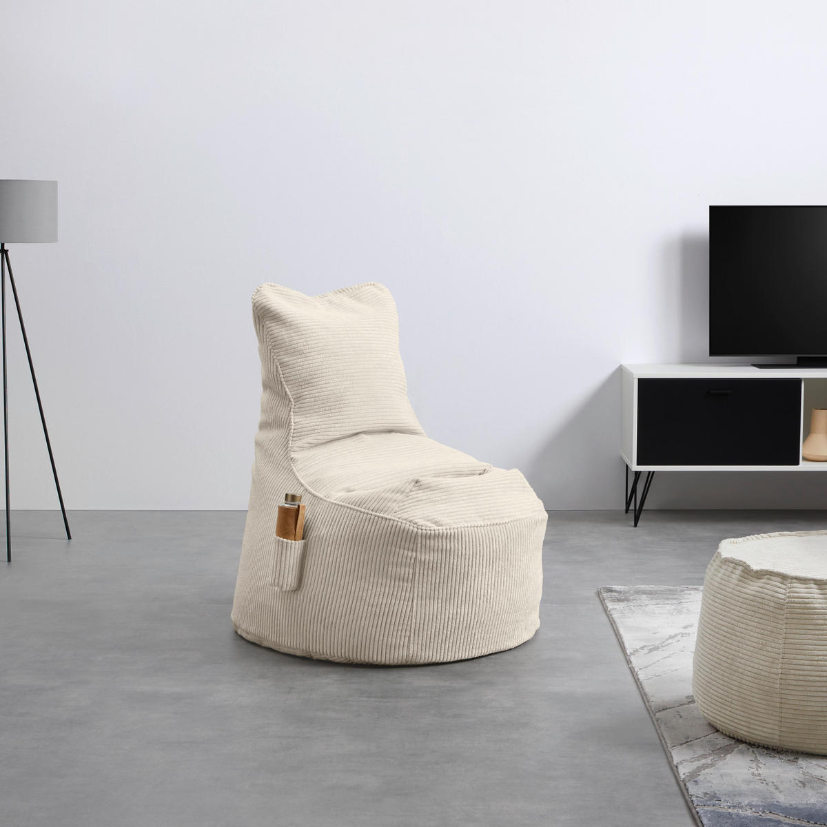 SITZSACK Cortona Cord Weiß - Weiß, Textil (85/100/85cm) - Mömax