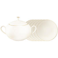 SUPPEN-SET Savona Goldlinie creme 7er Set - Creme, Keramik (2/2/2cm) - Seltmann Weiden