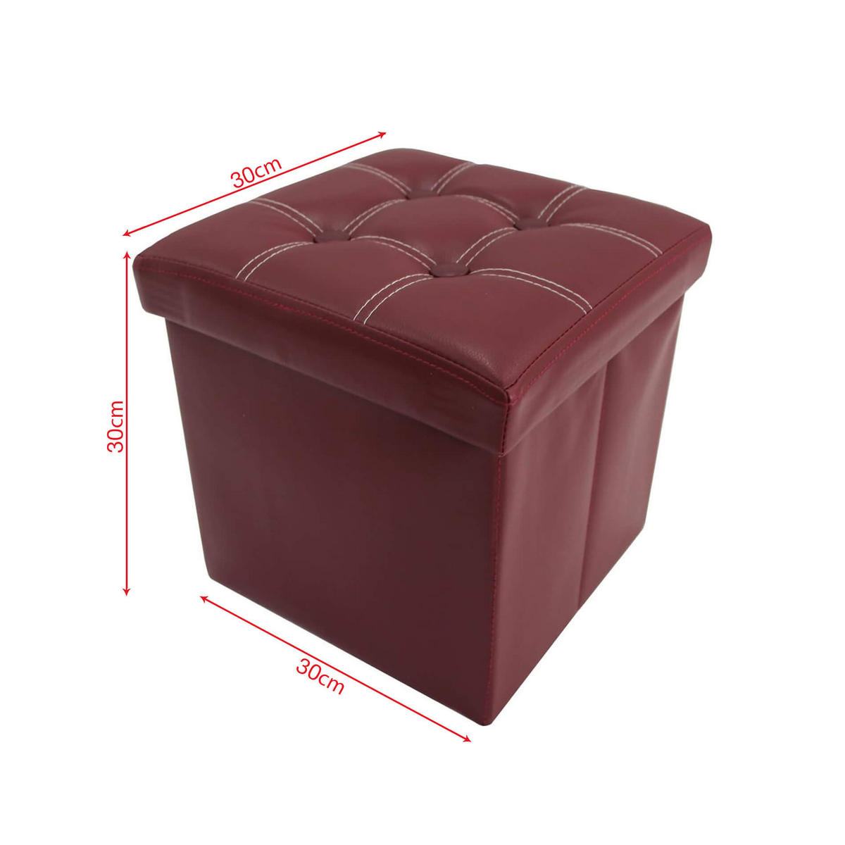 FUSSHOCKER Bordeaux 30/30/30 cm - Bordeaux, Textil (30/30/30cm) - Mobili Rebecca