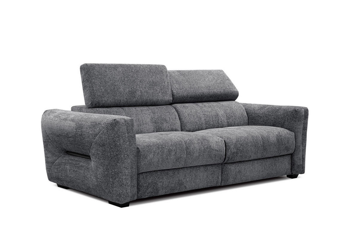 SOFA CALVERA 3-Sitzer mit 2 Relaxfunktionen, graphitfarben - Graphitfarben, Holzwerkstoff/Textil (204/79/106cm) - Courtois Laville