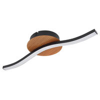 LED DECKENLEUCHTE Metall Holzoptik Schwarz - Schwarz, Metall (45/13/7.3cm)