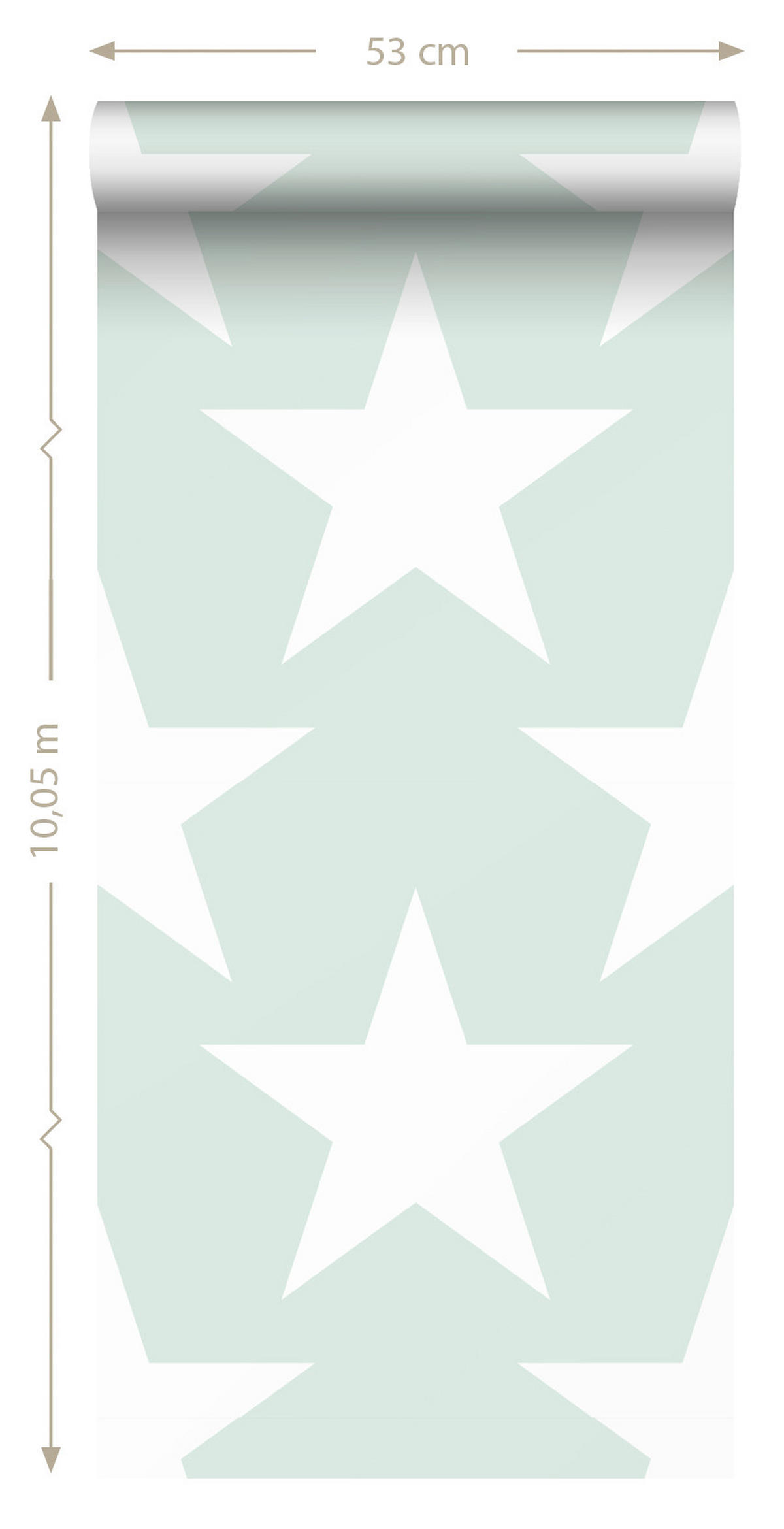 TAPETE Sterne 53 cm x 10.05 m - Grün, Papier (53/0.1cm) - Sanders & Sanders