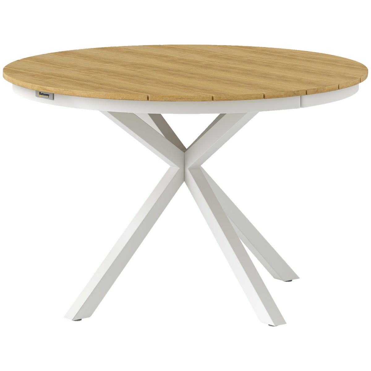 GARTENTISCH DE-14143 rund Ø118 cm, mit Lattenrost Teak - Teakfarben, Metall (118/118/74cm) - ComfortXL