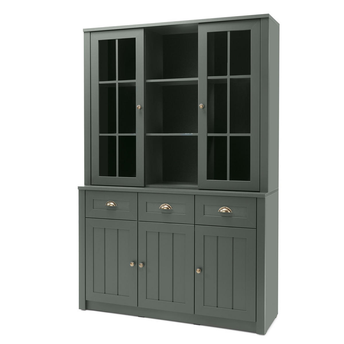 BUFFET Athen-61 - Grün, Holzwerkstoff (130/196/43cm) - Lomado