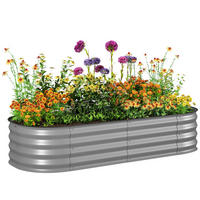 HOCHBEET DE-05484 Modular, 150 x 62 cm Silber - Silberfarben, Metall (150/30/62cm) - ComfortXL