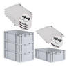 EUROBOX 4x Nextgen Economy Mit Scharnierdeckel Grau/Schwarz Griffe Geschlossen - Schwarz, Kunststoff (40/22/60cm) - PROREGAL