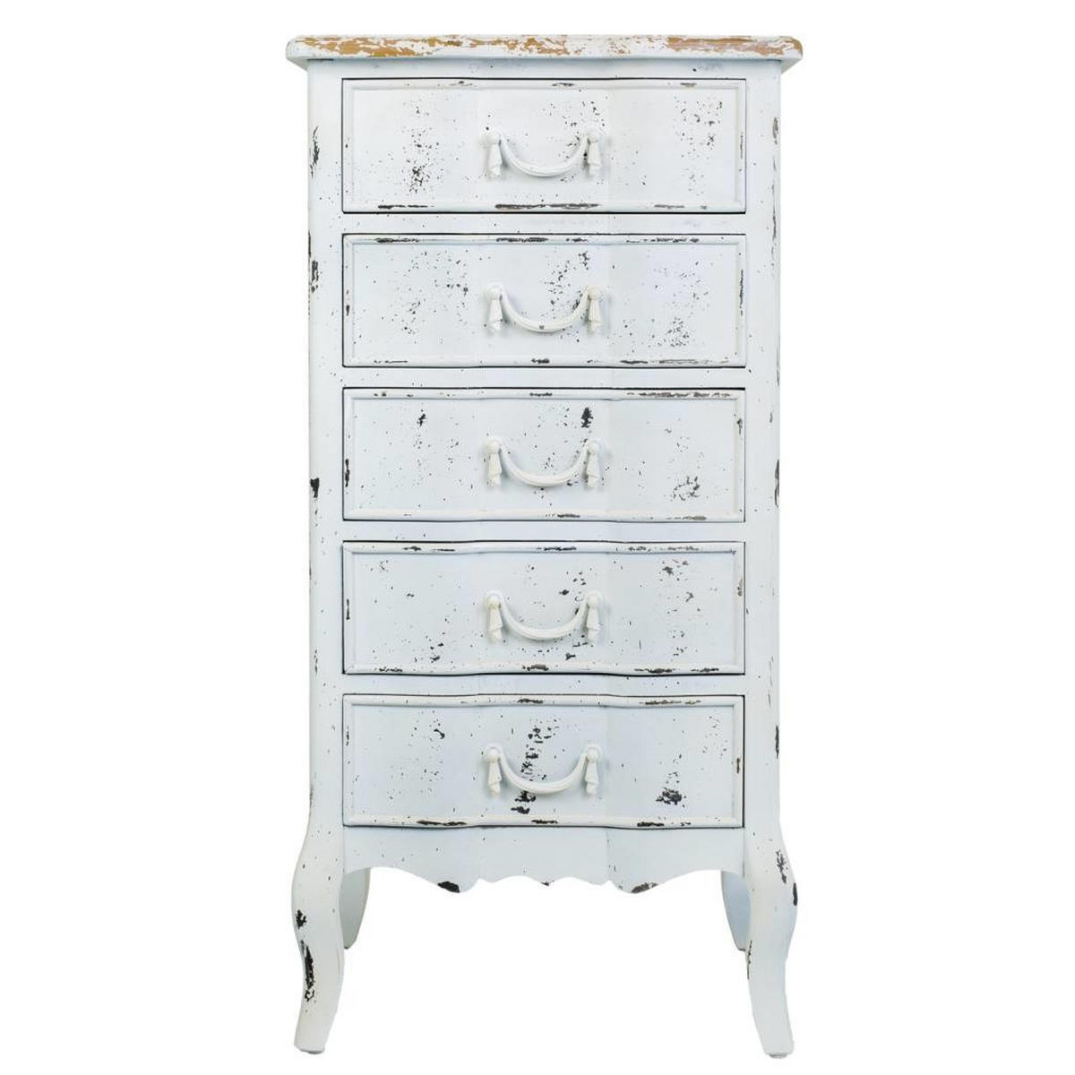 KOMMODE aus Holz 50x40x98 cm - Weiß, Holzwerkstoff (50/98/40cm) - Wanderlust