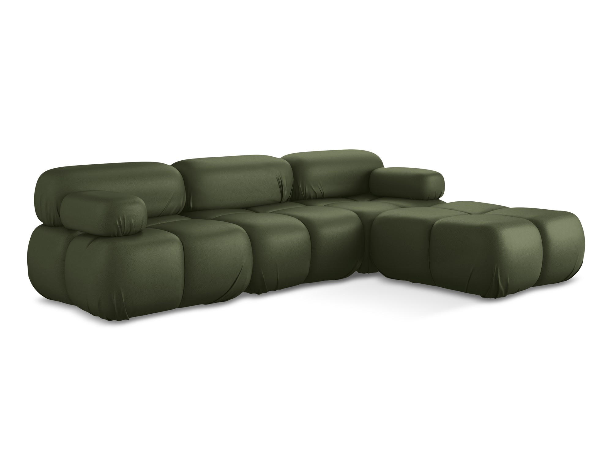 ECKSOFA Beidseitig Kunstleder Grün - Schwarz/Grün, Leder/Kunststoff (285/191cm) - Makamii