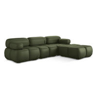 ECKSOFA Beidseitig Kunstleder Grün - Schwarz/Grün, Leder/Kunststoff (285/191cm) - Makamii