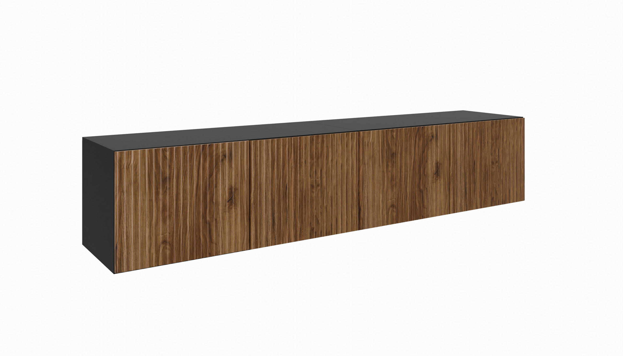 Meblini Tv-Schrank Schwarz, Wildeiche 200x41x40 cm
